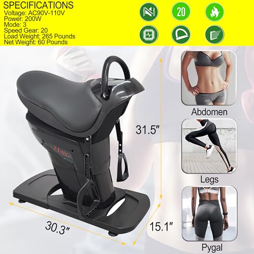 Image of TECHTONGDA Electric Horse Riding Abdominal Exercise Machine Abdominal Fitness Exercise Machine Fitness Equipment with Safety Switch and Adjustable Handle for Horse Riding and Abdominal Exercises 110V
