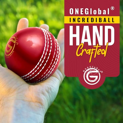 Image of Soft Rubber Cricket Ball for Practice | Outdoor & Indoor Practice Cricket Ball with Core & Stitched Seam | Realistic Feel, True Bounce & Swing for Practice, Honing Skills & Family Fun