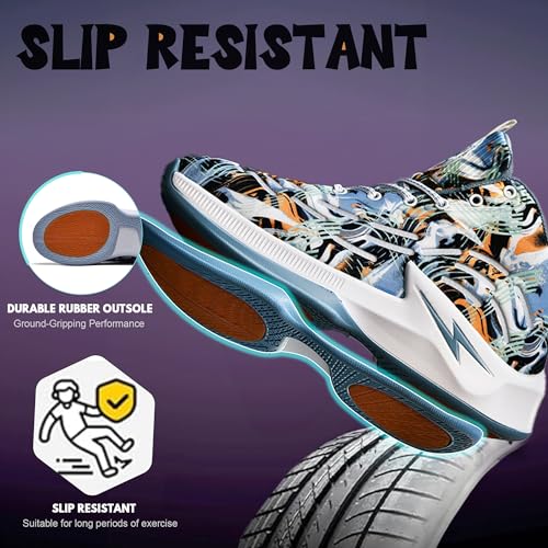 Men's High Top Basketball Shoes Lightweight Breathable Non Slip Gym Sneakers Suitable Training Sports3