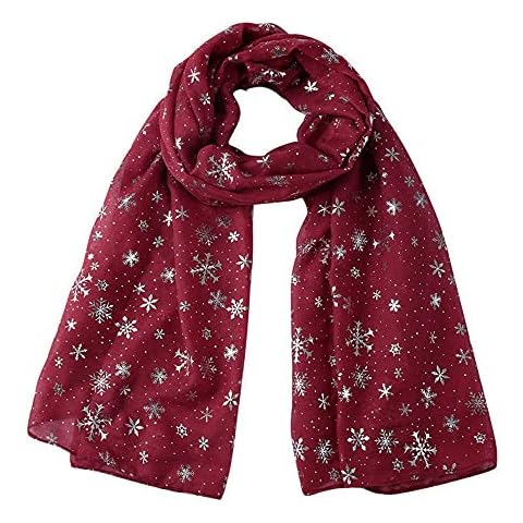 Meliya Women Autumn/Winter Long Scarf Lightweight Snowflake Print Christmas Scarf Fashion Neck Shawl Wrap Cover