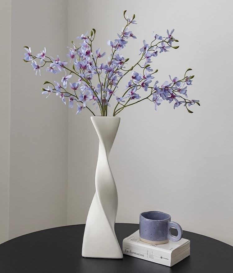 Set di 3 vasi in ceramica per decorazione domestica, set di vasi per boccioli, vaso decorativo per erba di pampa e fiori secchi