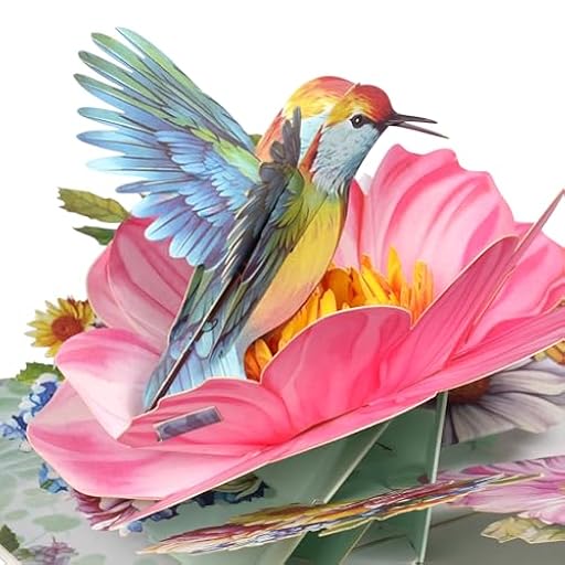 OFFCUP Tarjeta de Felicitación 3D, Tarjeta Pop-Up, Tarjeta de Regalo Emergente, Adecuado para Cumpleaños, Aniversarios, Graduaciones, Bodas, Jubilaciones (Peonías y Pájaros) | Ya disponible en tu tienda friki favorita! En mundofriki.es!