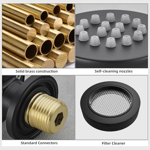 Zcera OB-206 Shower Body Spray Jets, Zcera Brass Showerhead Body Spray Round Shower Body Sprayer Spa Massage Jet Wall Mount thumb #3