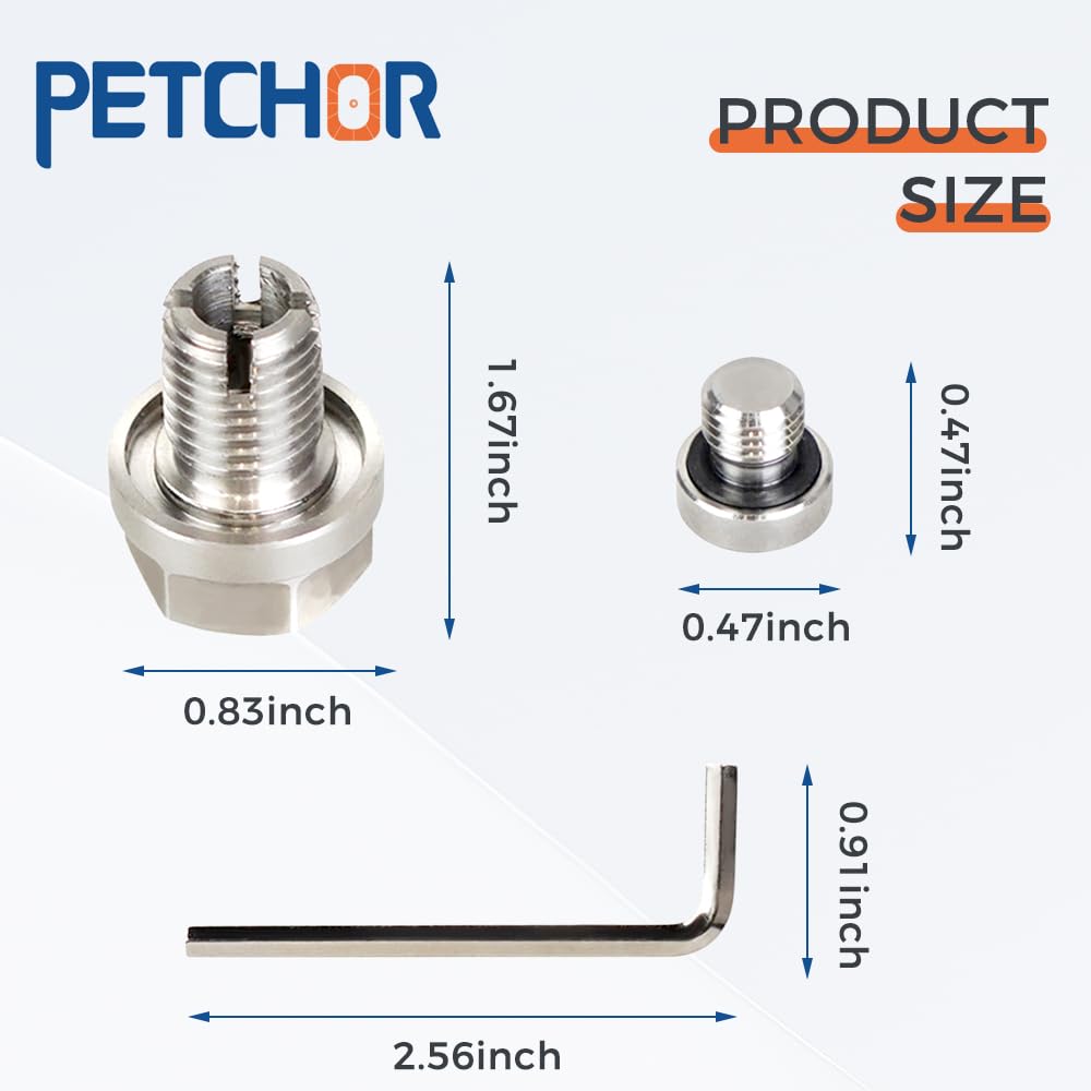 M12.1-1.5 x 15 mm, tapón de drenaje de aceite de gran tamaño, kit de reparación de rosca de cárter de aceite autorroscante, de acero inoxidable, con junta tórica