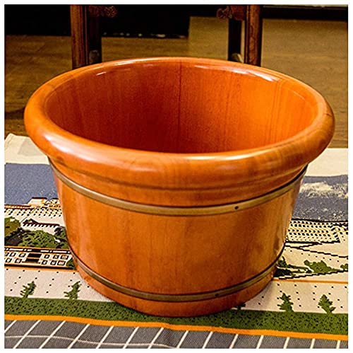 Foot Spa Drewniana beczka Beczka do mycia stóp, dębowa wanna do stóp, wanienka do stóp o wysokości 26 cm, beczka do kąpieli stóp, wiadro do relaksującego masażu stóp, łagodzenie bólu i zmęczenia