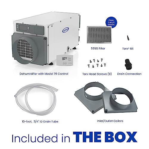 Aprilaire E070 Pro 70-Pint Whole-House Dehumidifier + Aprilaire Model 76 Digital Wall Mount Dehumidifier Control Bundle For Whole Home, Basement, Or Crawl Space Up To 2,800 Sq. Ft. #TOP1