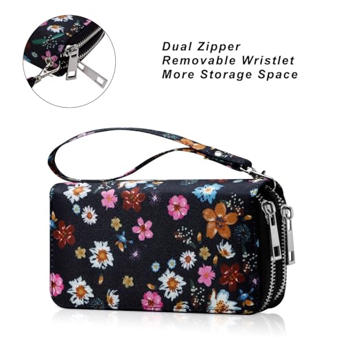 Image of Double Zipper Wallet for Woman Clutch Purse with Cell Phone Holder for Smartphone /Card /Coin /Cash