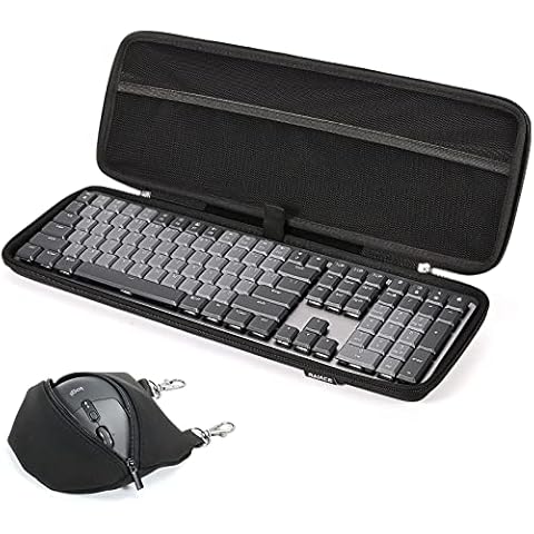 RAIACE Hard Storage Case Compatible with Logitech MX Mechanical Wireless Illuminated Performance Keyboard. (Case Only) - Black Cover