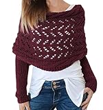 ★ Multifunktionaler Schal mit Ärmeln: Dieser Schal mit Ärmeln, Bolero für Damen, gestrickter Schal für Damen. Er kann als Schal, Schultertuch oder Pullover verwendet werden. Modisch und vielseitig.