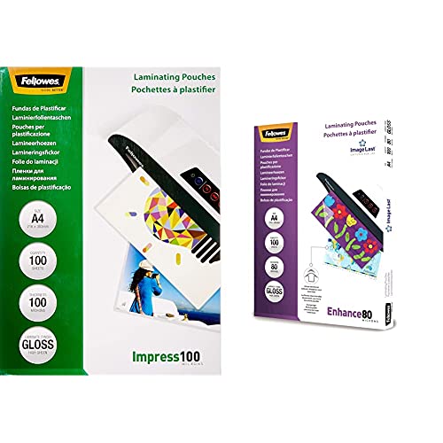 Pochettes de plastification A4 Fellowes finition brillante haute qualité anti-pli