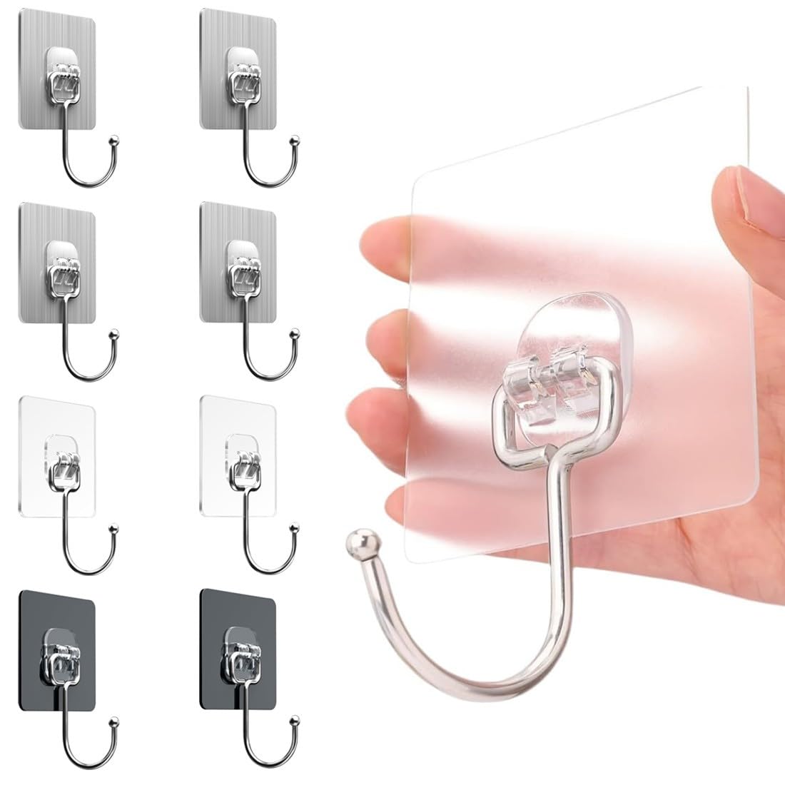 Selbstklebende Wandhaken 5er Set - Bunte Haken Für Bad, Küche & Büro