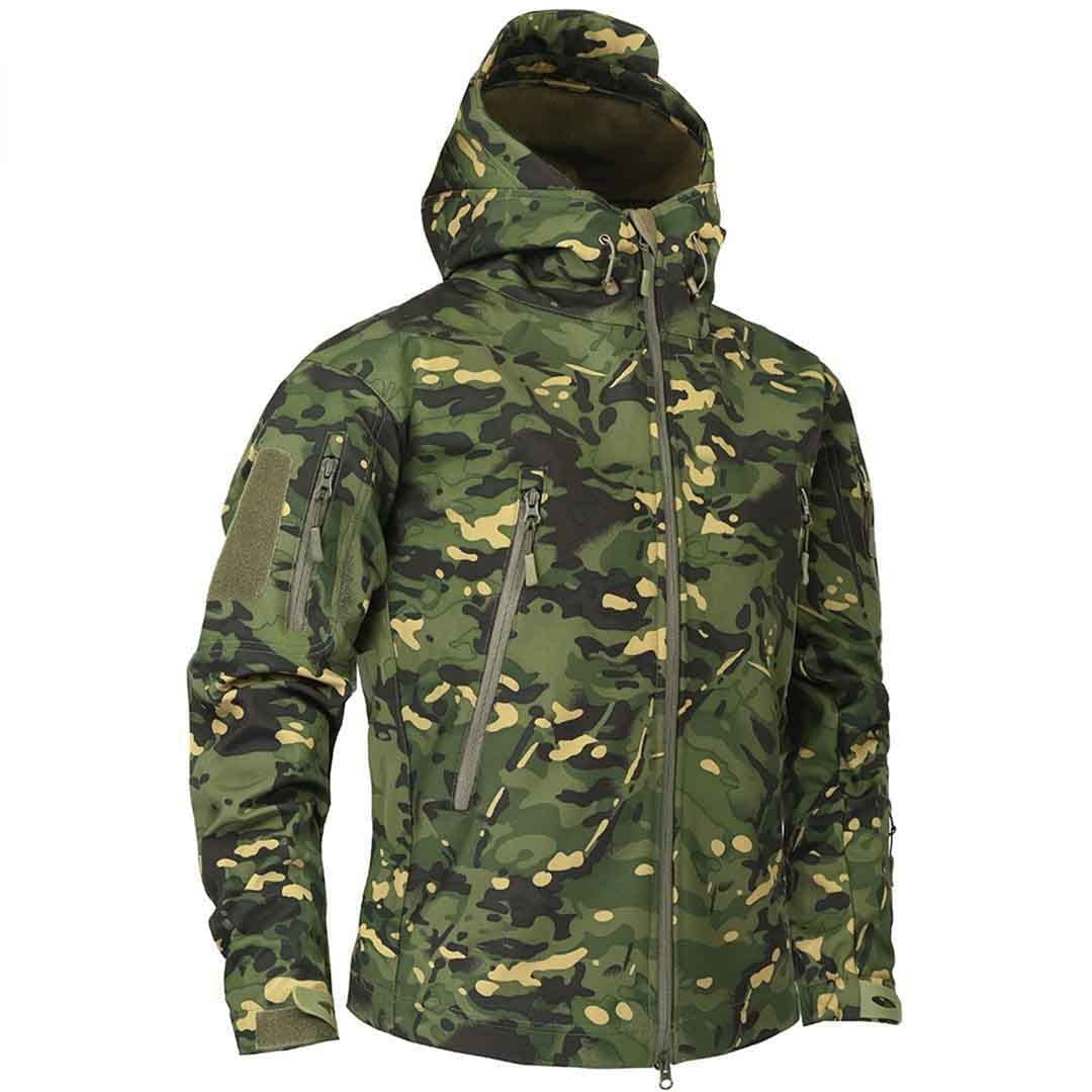 Suwequest Autumn Camo1 - Chaqueta de forro polar para hombre, cortavientos táctica Camo1