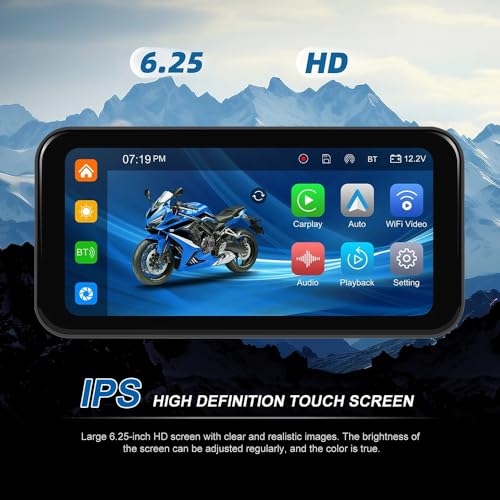 Cámara de salpicadero para moto de 6,25" con CarPlay, Android Auto y GPS integrado 5