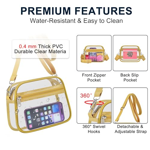 Image of Oraben Clear Bag for Stadium Events Clear Purse Stadium Bag Satchel Handbags for Sports Events Concerts Festivals | Stadium Approved