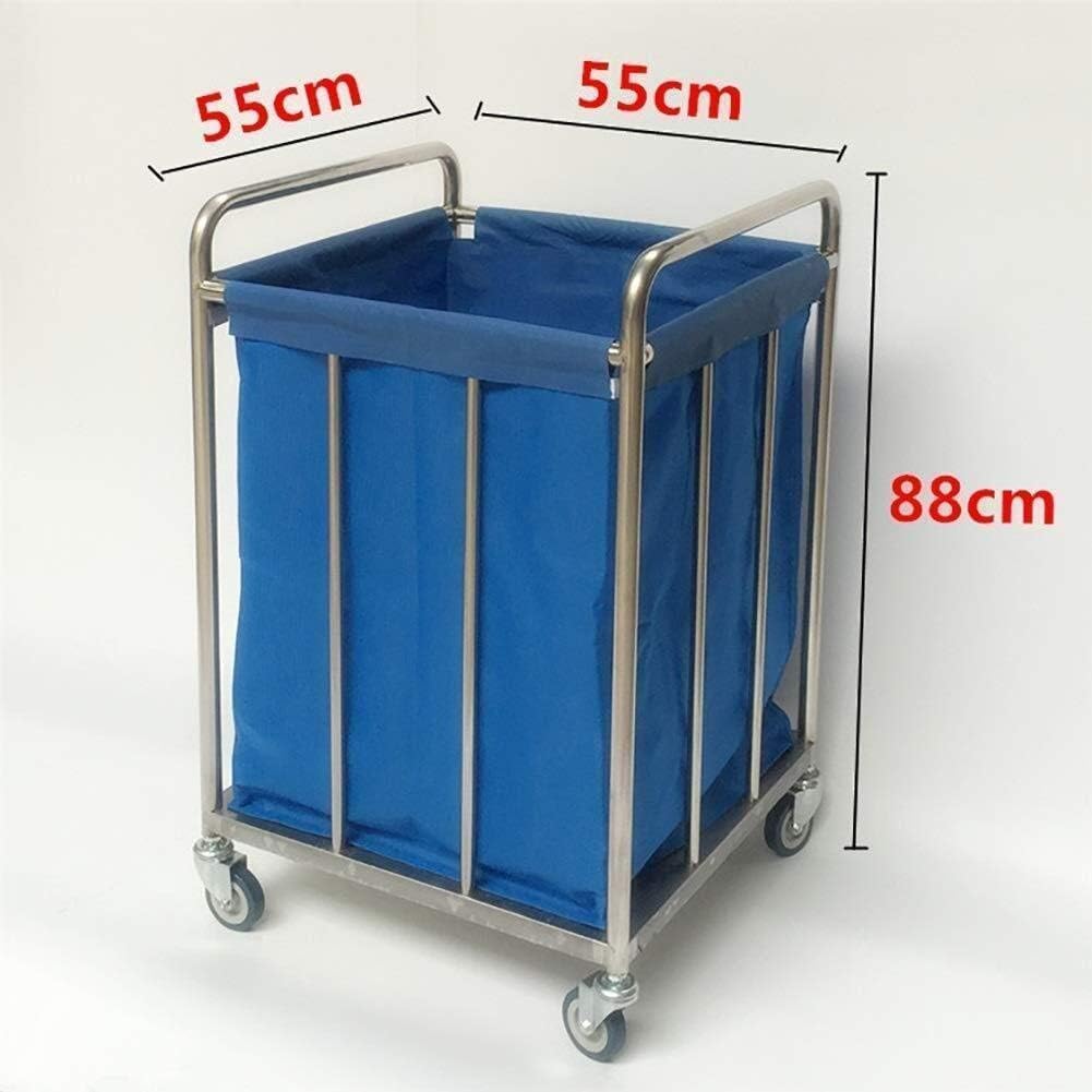 Rollender Wäschekorb aus Edelstahl mit wasserdichter Tasche, kommerzieller Wäschekorb auf Rädern für Krankenhaus, Hotel, Pflegeheim und Haushaltswaschen-Organisation