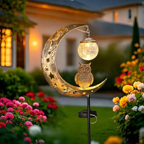 Luces solares para exteriores con estaca y globo de cristal para césped y patio 2