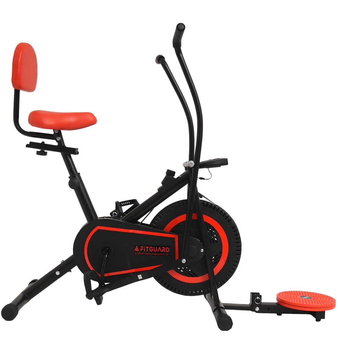 FITGUARD FG-AB 222 By STAYFIT Home Use Dual Exercise Bike Moving Handle Backrest Twister Indoor Cycles Exercise Bike (Red, Black)-image-46