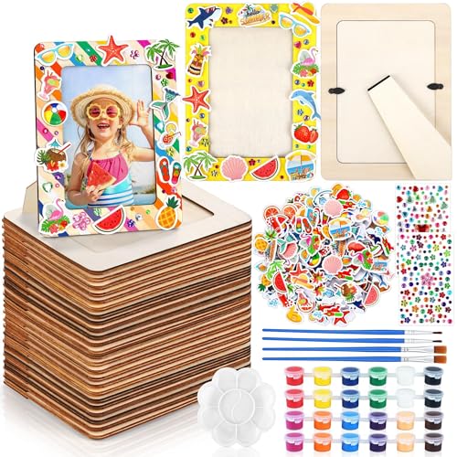 Fovths 24 Packs Summer Picture Frame Painting Craft Kit for Crafts Decorate