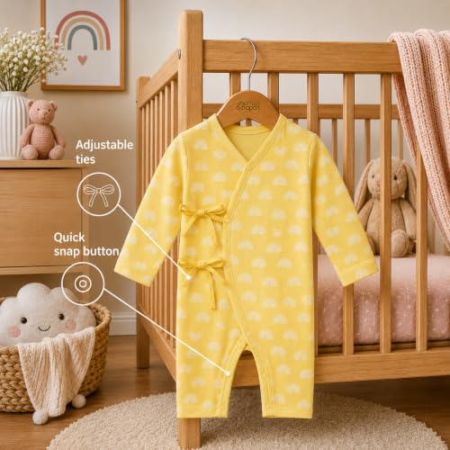Image of The Mom Store Baby Romper Jabla Style Combo For Boys And Girls | Cotton | Soft Infant Bodysuit | Trendy Stylish Sleepwear For Newborn Baby | Printed | Unisex Comfortable Everyday Baby Wear
