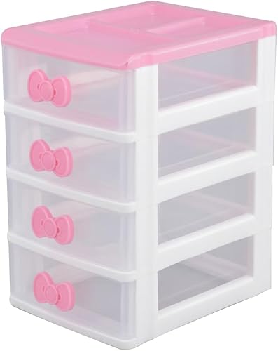 Encantadoras Niñas Recibiendo Gabinetes De Almacenamiento Caja De Escritorio Organizador De Maquillaje Con Escritorio De Cuatro Niveles Recibir