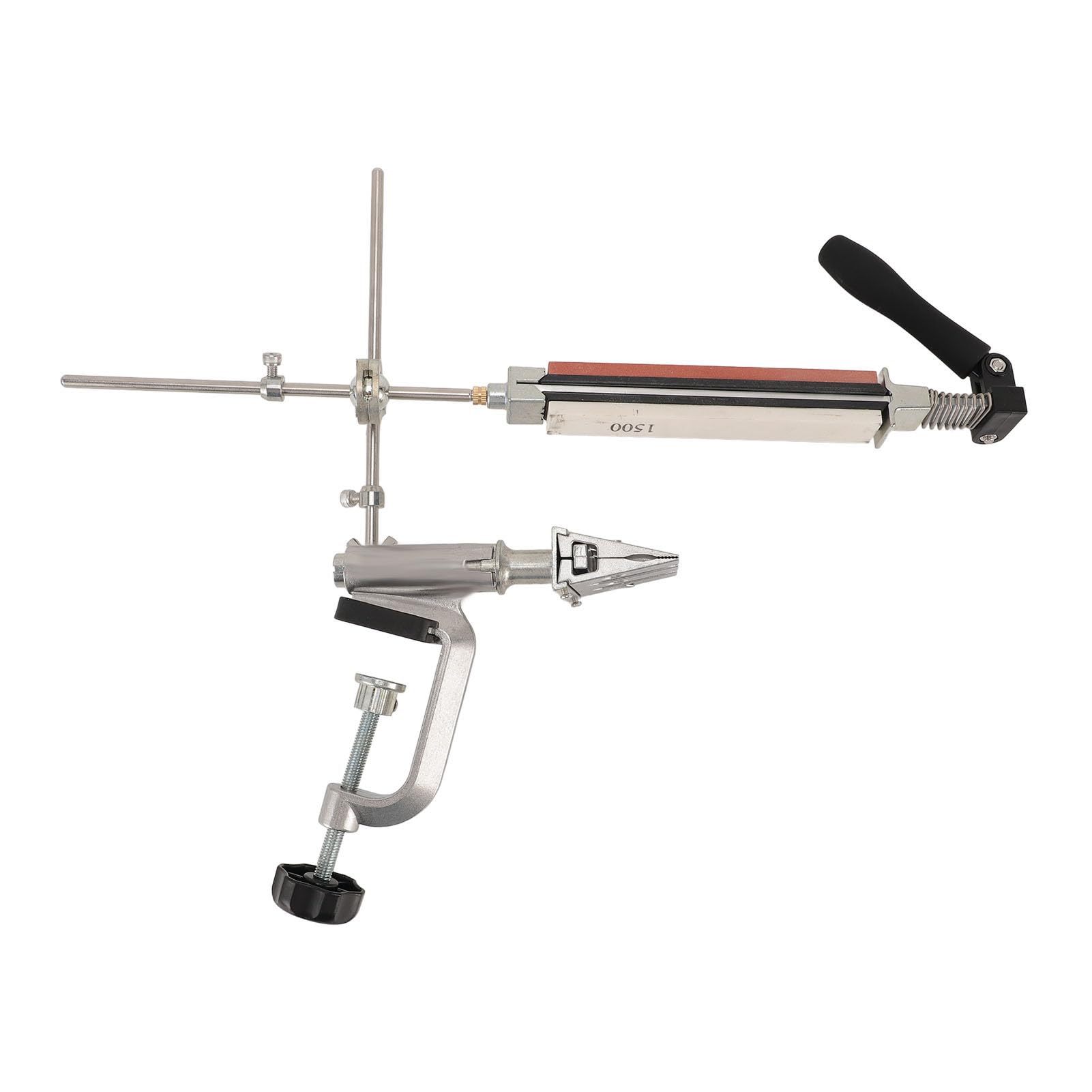 Cocoarm Afilador de Herramientas de ángulo Fijo, Kit de Afilado de ángulo Fijo de Acero con Piedras de Corindón Sinterizado de Grano 180 a 3000, Afilador de Herramientas Abatible para Cuchillos de