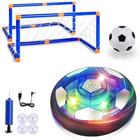 Air Power Fußball Kinderspielzeug ,Hover Ball Leistungsstarke LED Beleuchtung und Schaum Stoßstangen für Indoor Outdoor-Spiele,Spielzeug für Kinder Haustier Jungen und Mädchen Hover Ballspiel Kinder Cover