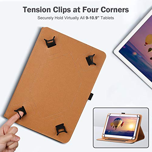 Procase 9-10.9 Inch Universal Tablet Case, Pu Leather Stand Folio Universal Protective Cover For 9"-10.9" Tablet, With Elastic Adjustable Band And Pencil Holder –Black #TOP1