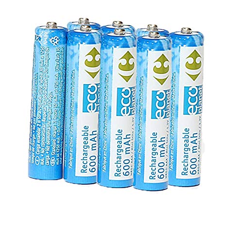 Lot de 4 Piles Accu Uniross Hybrio Rechargeable HR03/AA 600mAh 1.2V (Lot de 4, 600mAh 1,2V AAA)