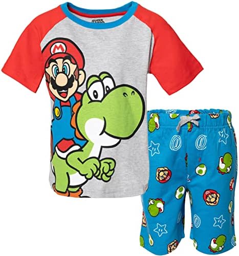 Super Mario Nintendo Mario Yoshi Graphic T-Shirt &amp; French Terry Shorts Set