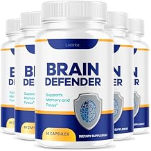 5 Pack Brain Defender - Official Brain Defender Supplement Advanced Pills, Natural Brain and Memory Support, Brain Defender Health & Wellness Multivitamin, 300 Capsules for 5 Months