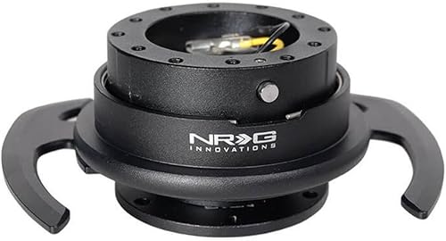 Miniatura 2 de NRG Innovations NRG-SRK-700BK GEN 4.0 Kit de liberación rápida para adaptador de volante, cuerpo negroanillo negro con manijas y patrones de pernos