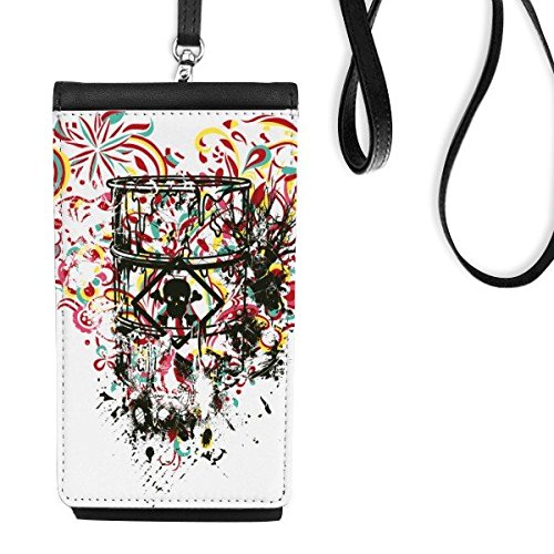 Pochette téléphone simili cuir noir de qualité supérieure design artistique