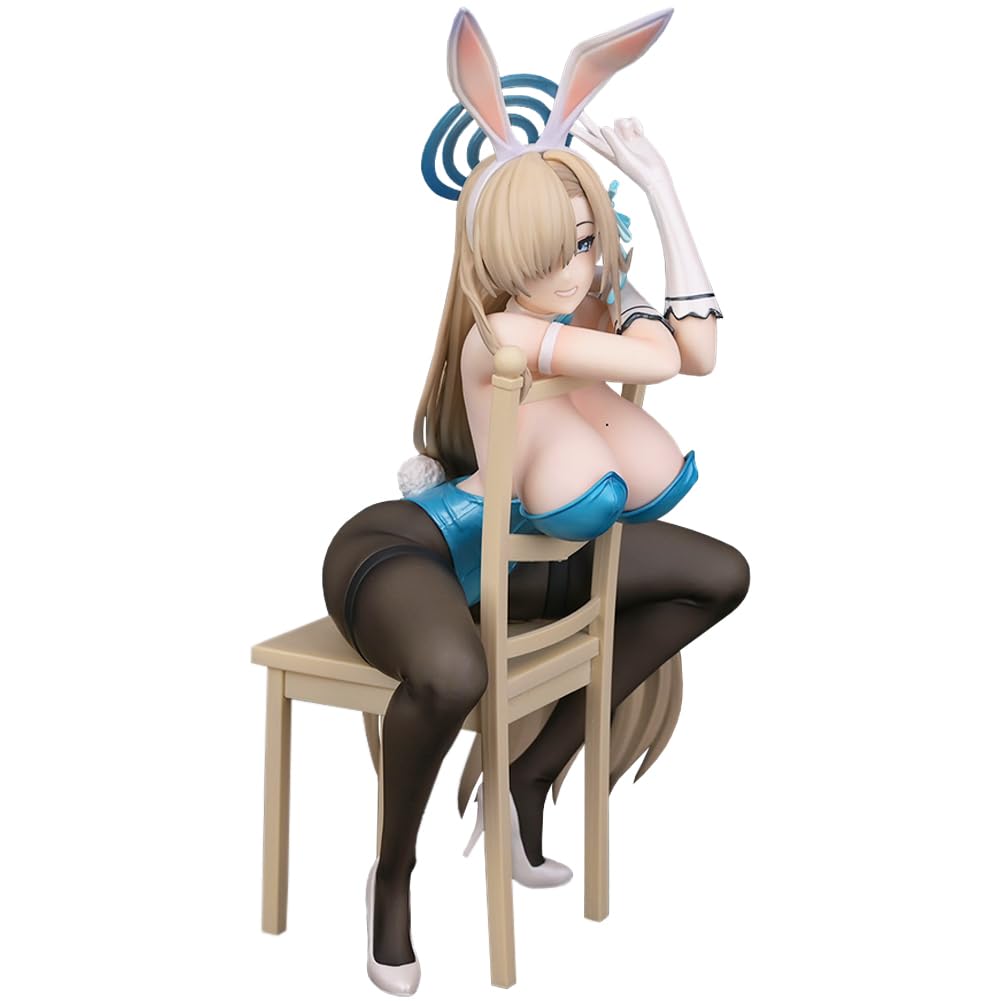 Zhongkaihua Blue Archive Anime Bunny Girl Figure Asuna Ichinose Figure Sitting Position PVC Statue Desktop Ornaments Model,20 cm