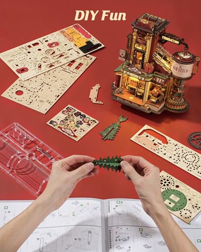 ROKR 3D Wooden Puzzle for Adult - Gift Factory Mechanical Model Kit with Music & Lights, 449pcs Adult Wooden Puzzles, DIY Building Toy for Teens & Adults - Image 8