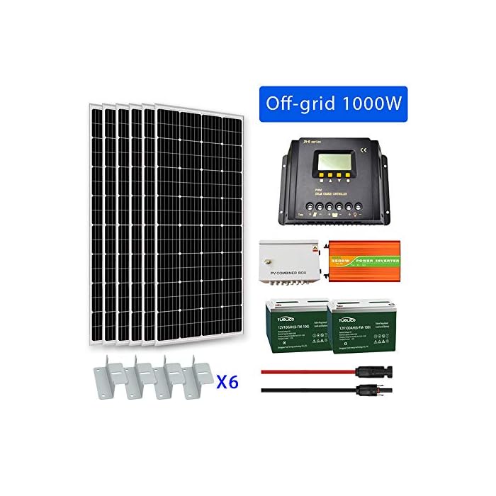 Buy Goosun 1000 Watt Solar System Solar Panel Kit Off Grid 6PCS 160W 12 Volt Mono Solar Panels+6
