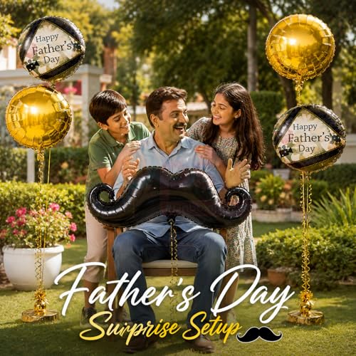 Image of Propsicle Happy Fathers Day Foil Balloons Dad Birthday Decoration Pack of 5
