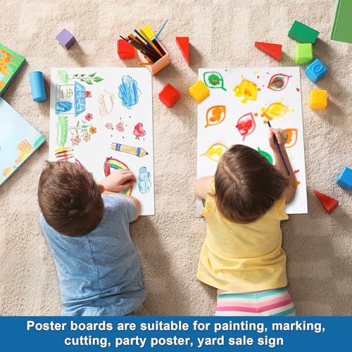 Image of 10 Pcs 12 inch x 18 inch Poster Board White Poster Board Paper Bulk 250 GSM Thickness Vision Boards Smart Poster Board for Drawing School Arts Craft Projects Presentations Scrapbooking Blank Graphic Display