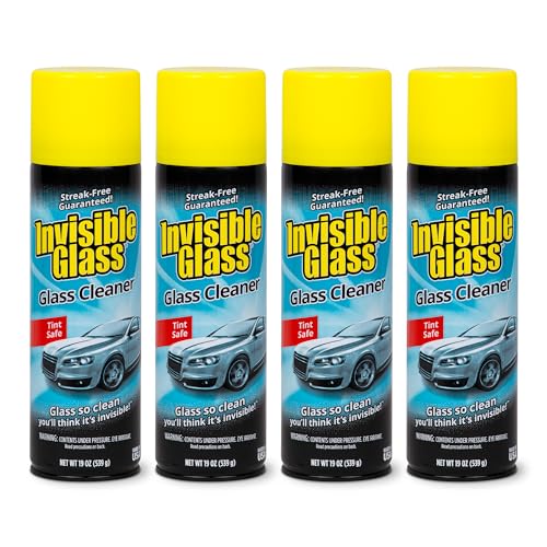 Image of Invisible Glass 91164-4PK Premium Aerosol Glass Cleaner Spray for Car Windshields and Windows, Automotive and Home Window Cleaner, Streak-Free, Ammonia-Free, Tint-Safe - 19 oz (Pack of 4)