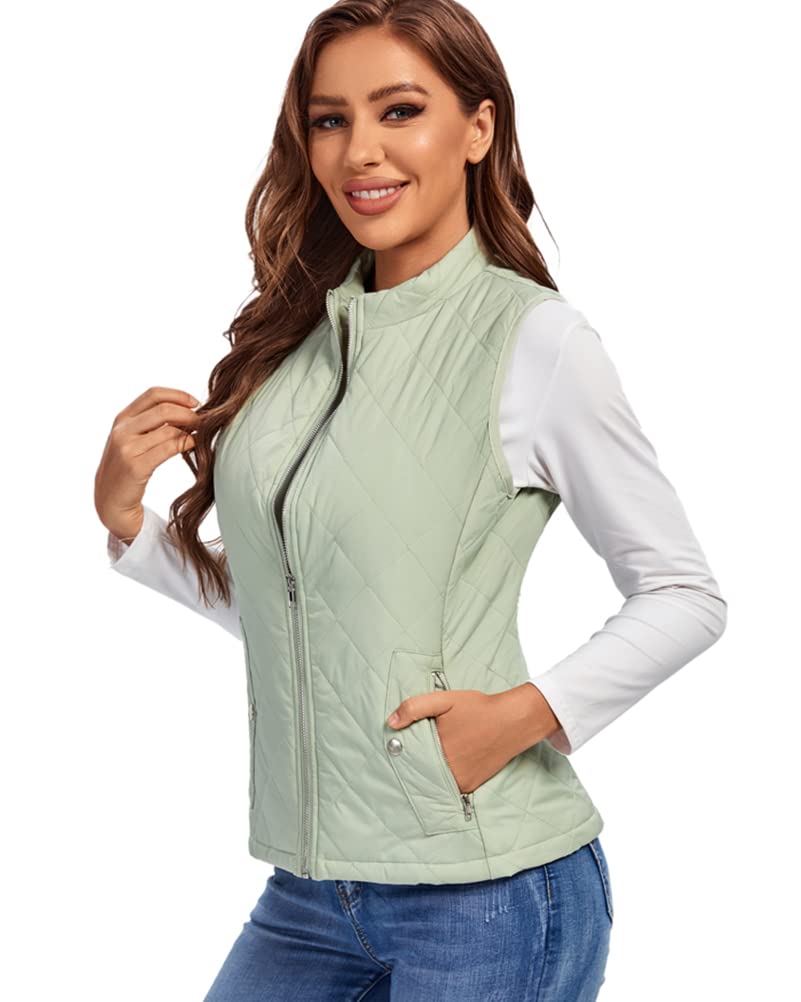 fuinloth Gilet Donna Smanicato Invernale Panciotto Dritto Collarei Giacche Ultraleggeri Senza Maniche Giacca con Tasca con Cerniera