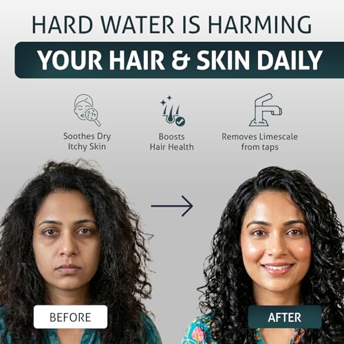 Image of DOCAT Tap Filter for Hard Water | Shower & Faucet Water Softener | Removes Chlorine, Limescale & Dirt | Reduces Hair Fall & Skin Dryness | Bathroom Filter for Tap & Hand Shower | Universal Fit | Black