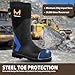 Rubber Work Boots, Puncture-Proof with Steel Toe & Shank, Lightweight Waterproof Anti Slip EVA Outsole Hunting Boots for Men, 6mm Neoprene for Construction, Manufacturing or Farming(Blue,Size 9)