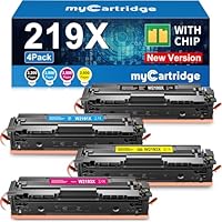MYCARTRIDGE Ersatz für HP 219X (Mit Chip) für 219A 219X für HP Color LaserJet Pro MFP 3302FDWG Toner für 3302SDWG 3302FDNG 3302FDW 3302SDW 3302FDN 3202DN 3202DW für W2190X W2190A (4er Pack)