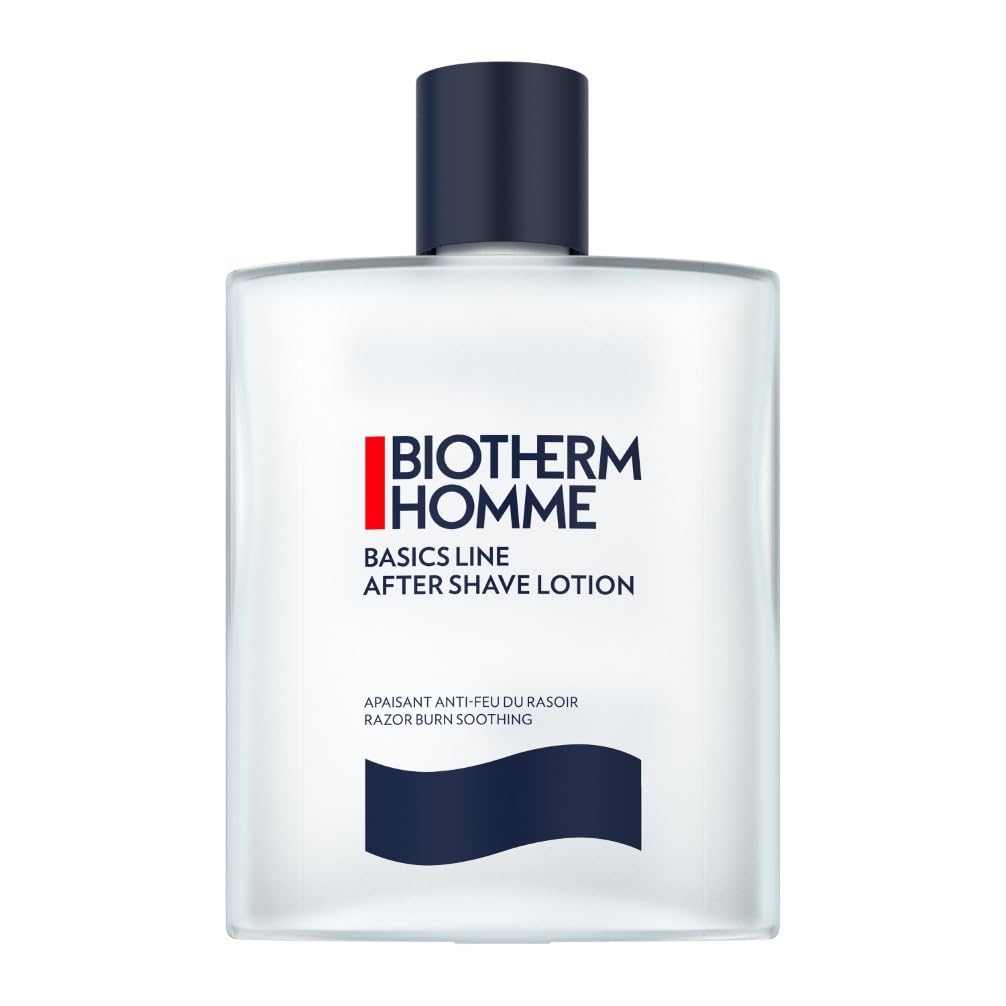 Biotherm Homme, Basics Line Lotion Après-Rasage Homme, Frais et Anti-Brûlures, Apaise les Irritations du Rasage, Enrichi en Biotech Plankton, 100 ml