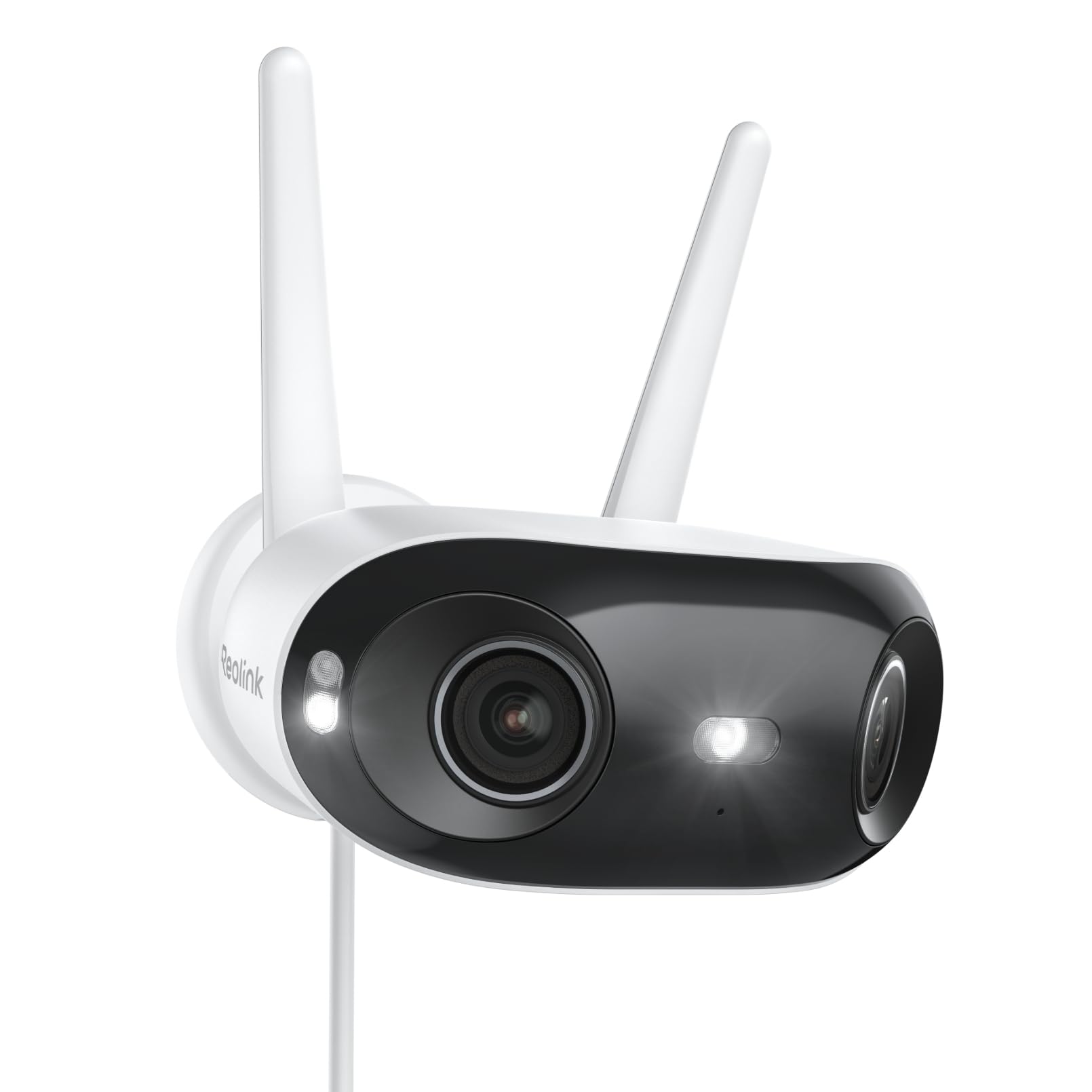 Reolink 4K Caméra Surveillance WiFi Extérieure avec Panorama de 180° | Wi-FI 6 Bi-Bande 2,4/5 GHz, Détection de Personne/Véhicule/Animal, Vision Nocturne Couleur, Alimentation Plug-in, Elite WiFi