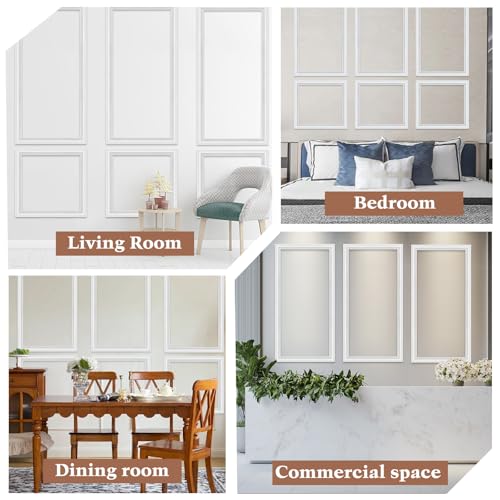 3 Set Peel and Stick Wall Molding Kit,Pre-Cut Wall Panels for Interior Wall Decor,Premade Wainscoting Panels Peel and Stick,Accent Wall Panel for Living Room Bedroom Decor