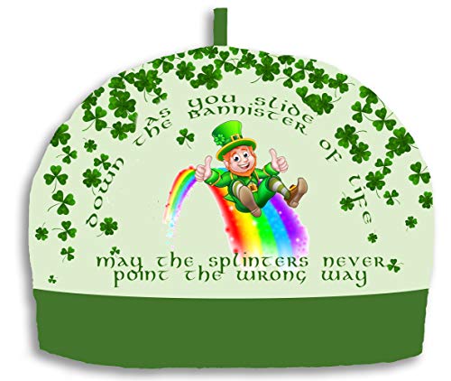 Fabric Tea Cozy – Irish Tea Cozy with Leprechaun 6-8 Cup - St Patrick's Day Gift