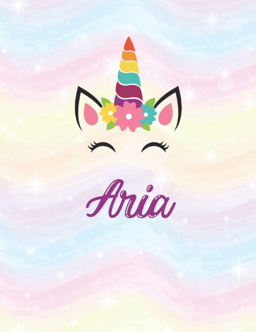 Aria: A Cute Unicorn Sketchbook (8.5 x 11) inches 110 pages With Blank Paper For Girl Name Aria To Drawing, Doodling, Sketching Paperback – 2 Aug. 2022