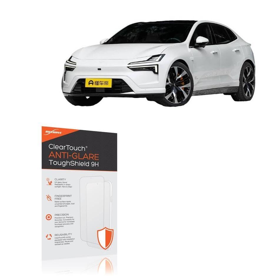 BoxWave Screen Protector Compatible with Polestar 2024 Polestar 4 Display (15.4 in) - ClearTouch Anti-Glare ToughShield 9H (2-Pack), Anti-Glare 9H Tough Flexible Film Screen Protector