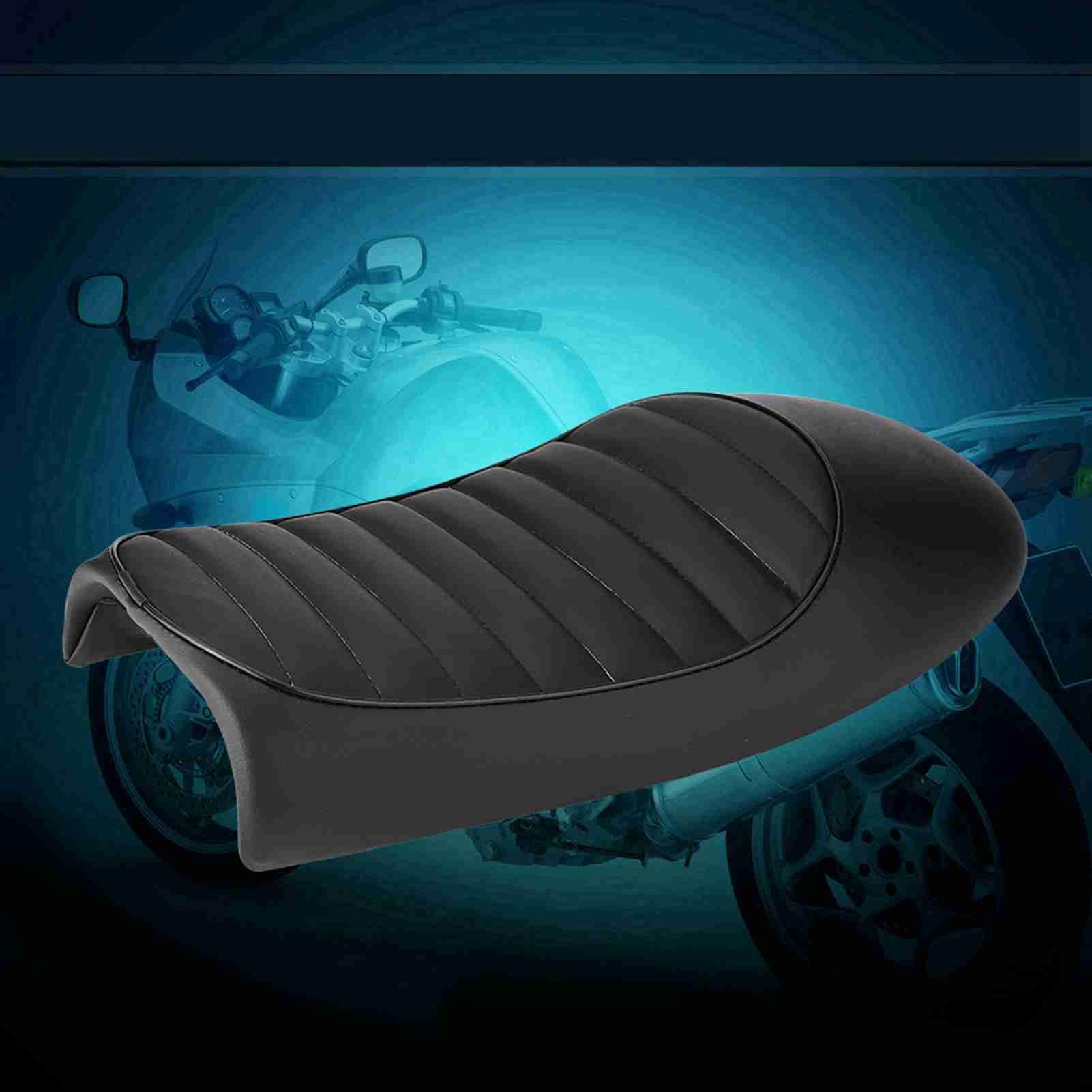 Tonysa Motorcycle Seat Flat Saddle, PU Leather Cushion (B Type)
