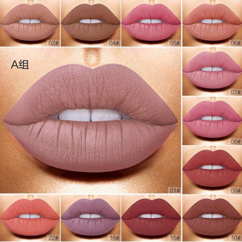 RICHOOSE Juego de brillos labiales mate 12 colores de larga duración para mujer - Imagen 3
